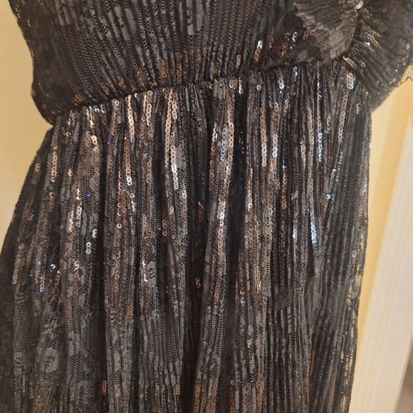 Maje Reville Black Pleated Lace Sequin Dress SZ S - Picture 7 of 15